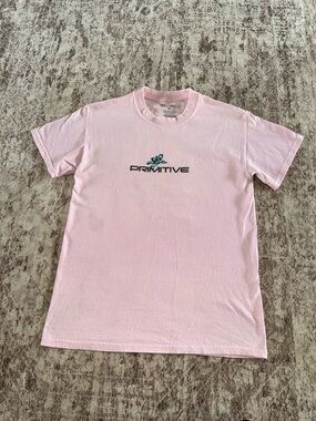 Primitive Light Pink T-Shirt with Teal Logo